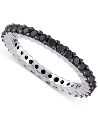 Macy's - Black Diamond Eternity Band (1 ct. t.w.) in 10k White Gold