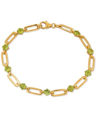 Macy's - Amethyst Paperclip Link Bracelet (2-7/8 ct. t.w.) in 14k Gold-Plated Sterling Silver (Also in Citrine, Sky Blue Topaz, Peridot, & Garnet)