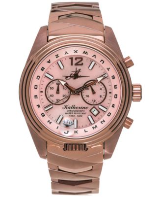 Abingdon Co. - Women's Chronograph Multifunctional Chocolate Ion-Plated Stainless Steel Bracelet Watch 40mm