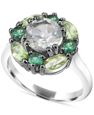 Macy's - Multi-Gemstone Cluster Ring (3-5/8 ct. t.w.) in Sterling Silver