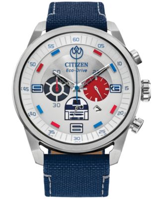 Citizen - Men's Chronograph Star Wars R2-D2 Blue Nylon Strap Watch 45mm