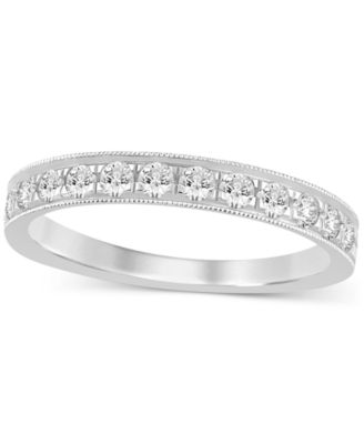 Macy's - Diamond Milgrain Band (1/2 ct. t.w.) in 14K White Gold