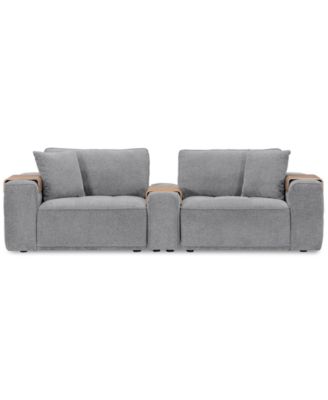 Furniture - Nycolle 3-Pc. Fabric Sectional Sofa with Console