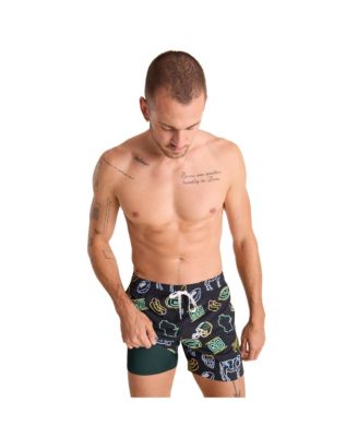 Chubbies - Men's 5.5" Black Green Bay Packers The Neon Lined Classic Swim Trunks
