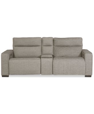 Furniture - Miren 3-Pc. Fabric Sectional with 2 Power Headrest Recliners with Console