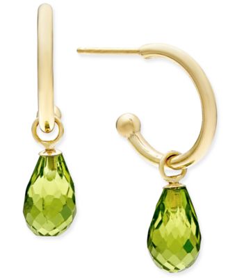 Macy's - Citrine Hoop Earrings (6-1/2 ct. t.w.) in 14k Gold (Also in Blue Topaz, Rhodolite Garnet & Amethyst)
