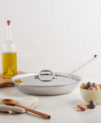 All-Clad - Stainless Steel 12" Covered Fry Pan