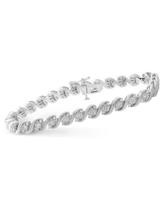 Macy's - Diamond Twist Bracelet (1 ct. t.w.) in Sterling Silver