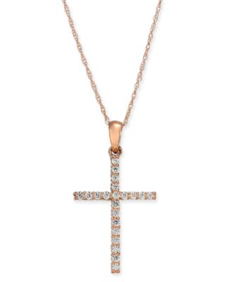 Macy's - Diamond Cross 18" Pendant Necklace (1/4 ct. t.w.)