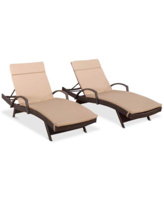 Noble House - Jonathan Outdoor Chaise Lounge (Set Of 2), Quick Ship